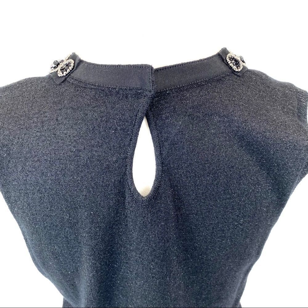 Jones NY black jeweled neck sleeveless sweater - M - Picture 6 of 12